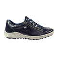 Navy - Front - Lunar Womens-Ladies Napier Patent Faux Leather Shoes