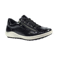 Black - Front - Lunar Womens-Ladies Napier Patent Faux Leather Shoes