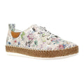 White - Front - Lunar Womens-Ladies Iva Leather Plimsolls