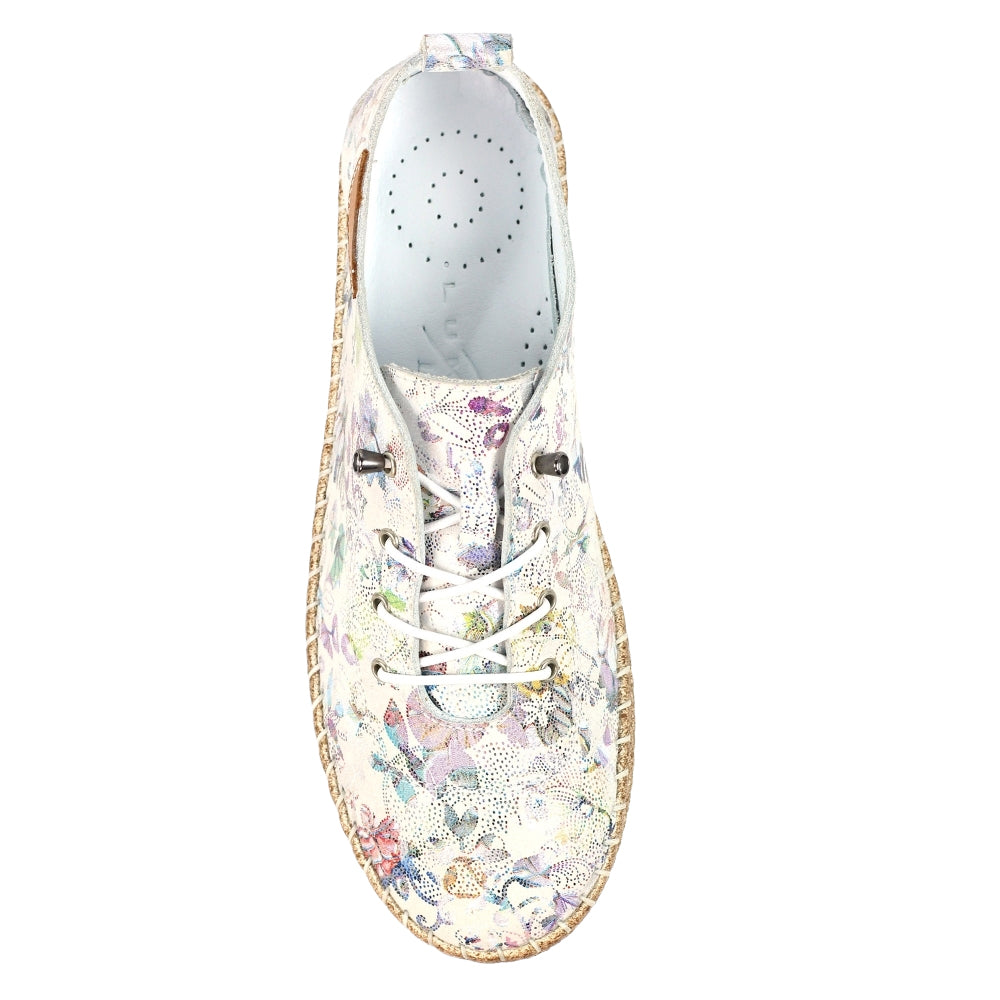White - Lifestyle - Lunar Womens-Ladies Iva Leather Plimsolls