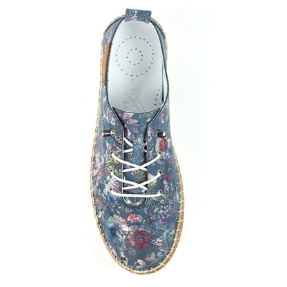 Blue - Lifestyle - Lunar Womens-Ladies Iva Leather Plimsolls