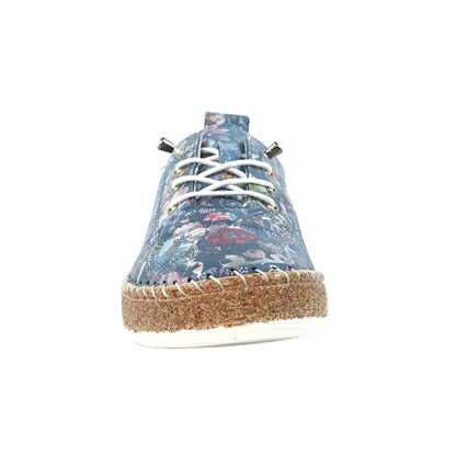 Blue - Pack Shot - Lunar Womens-Ladies Iva Leather Plimsolls