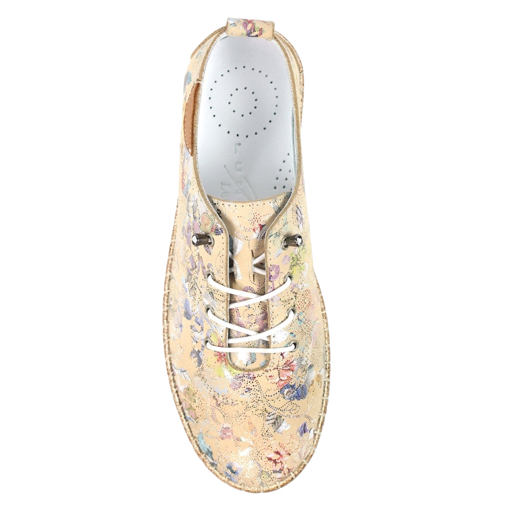 Cream - Lifestyle - Lunar Womens-Ladies Iva Leather Plimsolls
