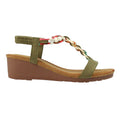 Khaki Green - Side - Lunar Womens-Ladies Clemont Sandals