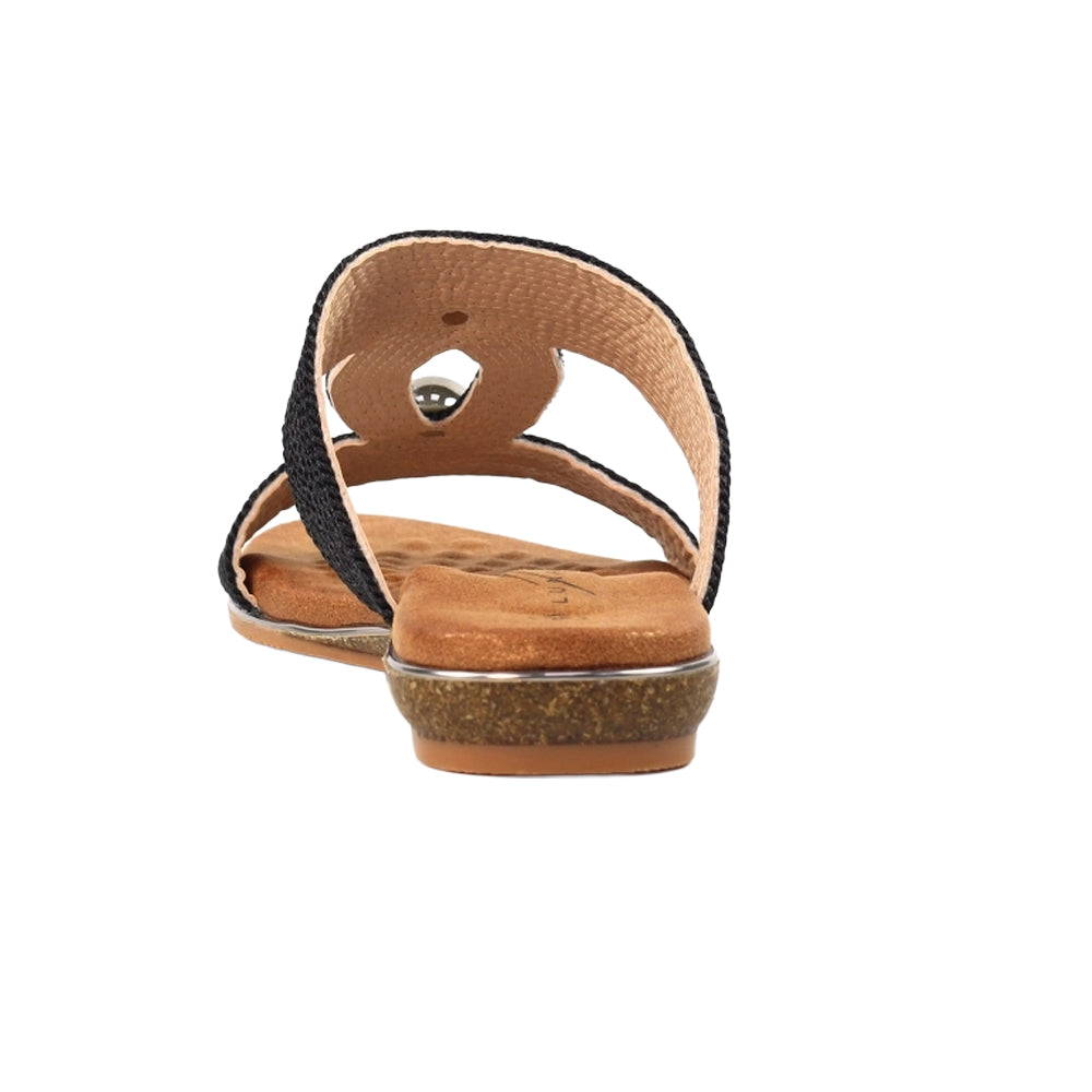 Black - Back - Lunar Womens-Ladies Callow II Mule Sandals