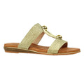 Gold - Front - Lunar Womens-Ladies Callow II Mule Sandals