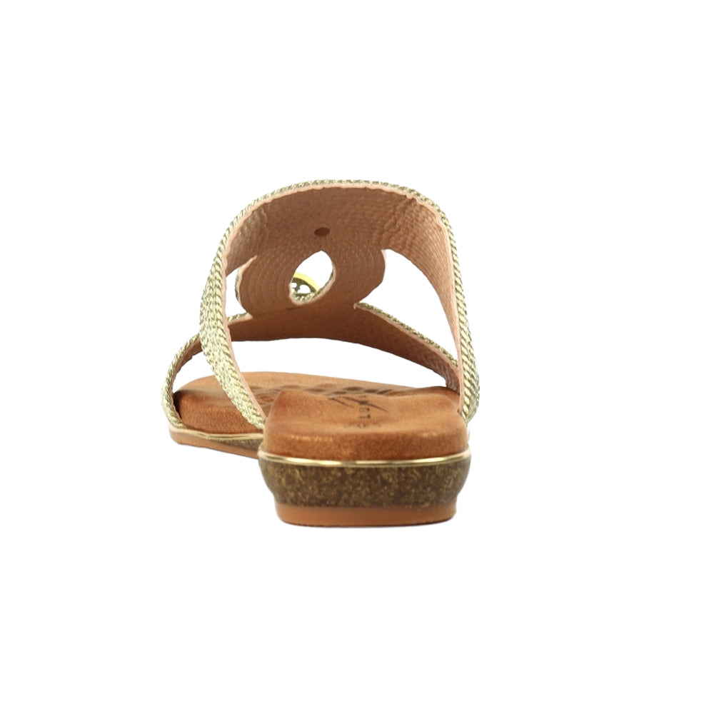 Gold - Back - Lunar Womens-Ladies Callow II Mule Sandals