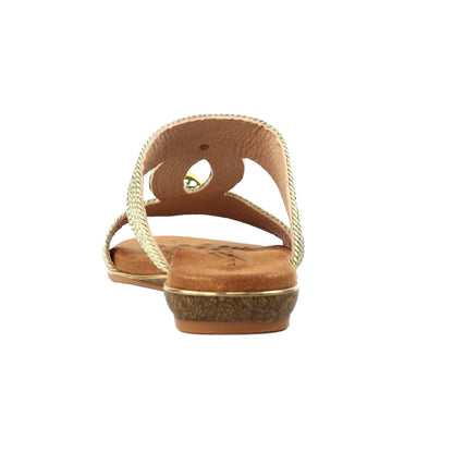 Gold - Back - Lunar Womens-Ladies Callow II Mule Sandals