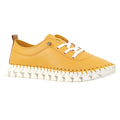 Yellow - Front - Lunar Womens-Ladies St Austell Leather Plimsolls