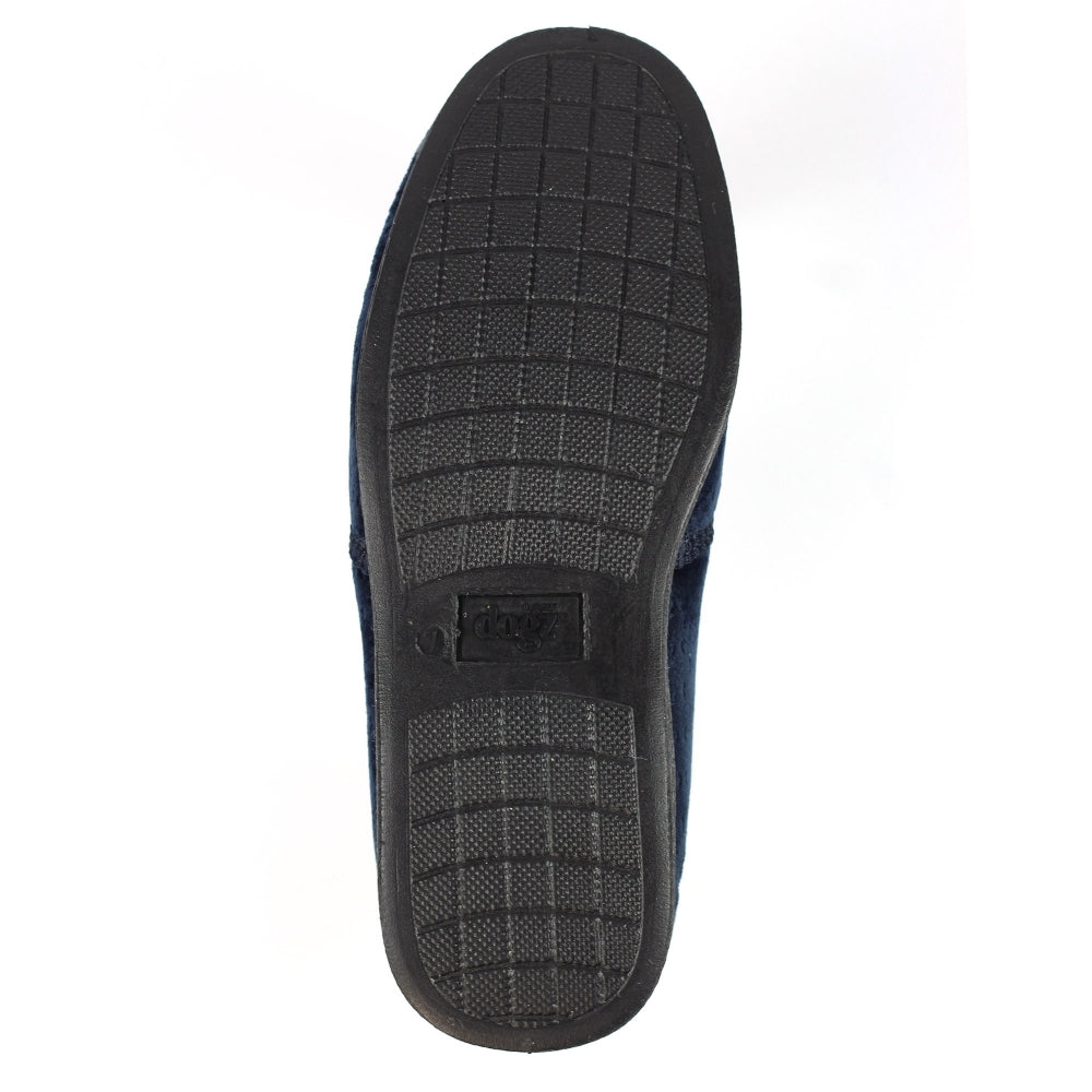 Navy - Close up - Lazy Dogz Mens Tamar II Slippers