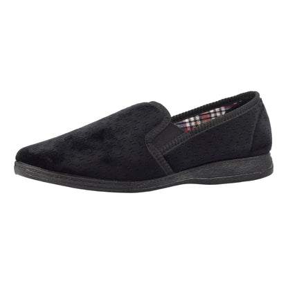 Black - Side - Lazy Dogz Mens Tamar II Slippers