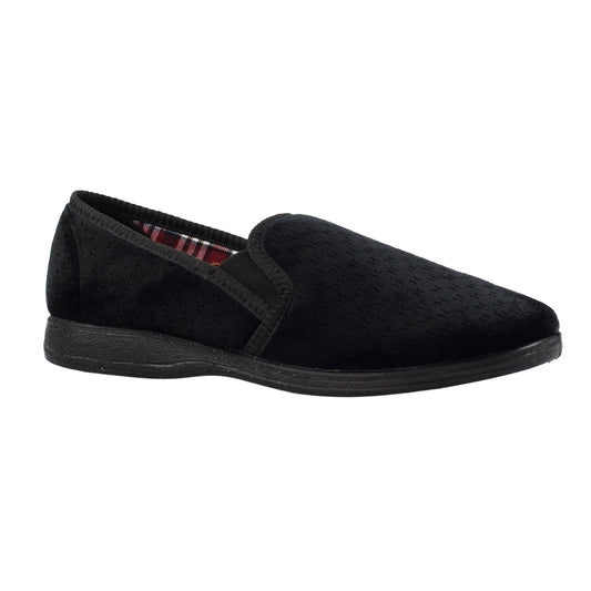 Black - Front - Lazy Dogz Mens Tamar II Slippers
