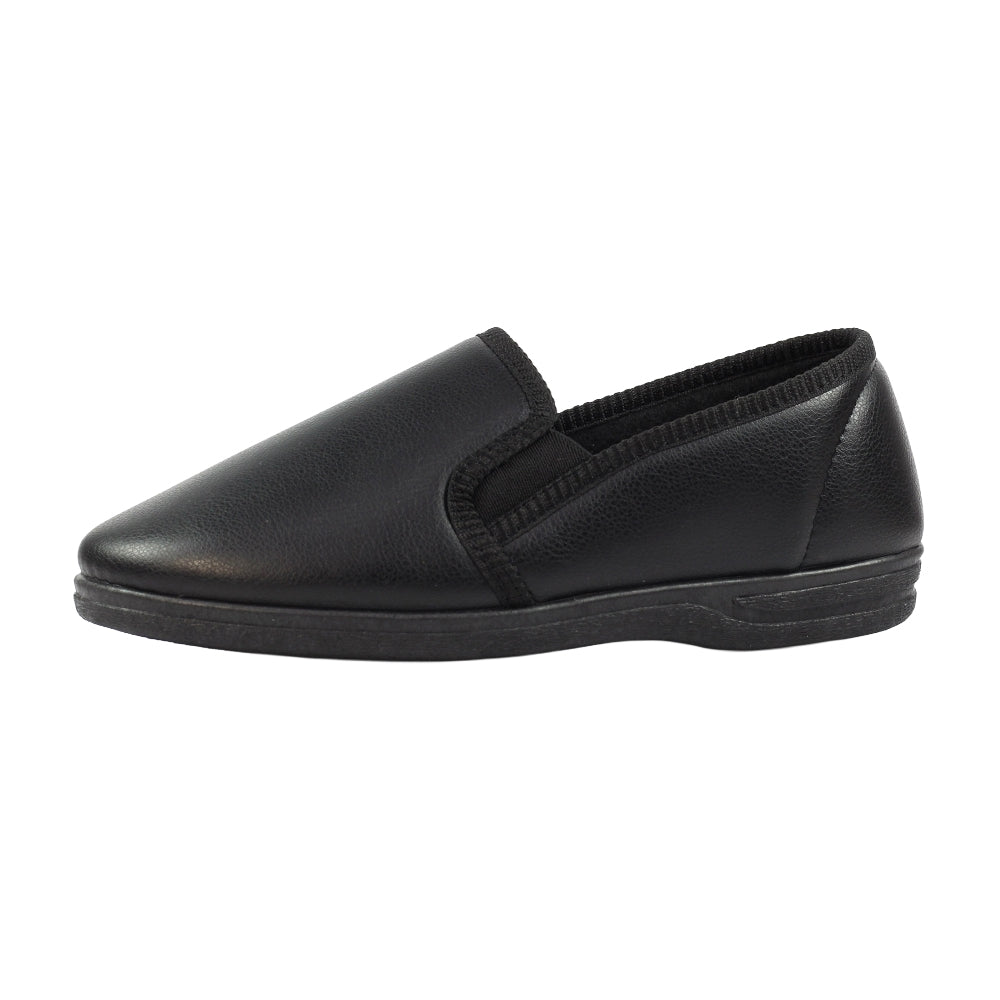 Black - Side - Lazy Dogz Mens Trent II Slippers