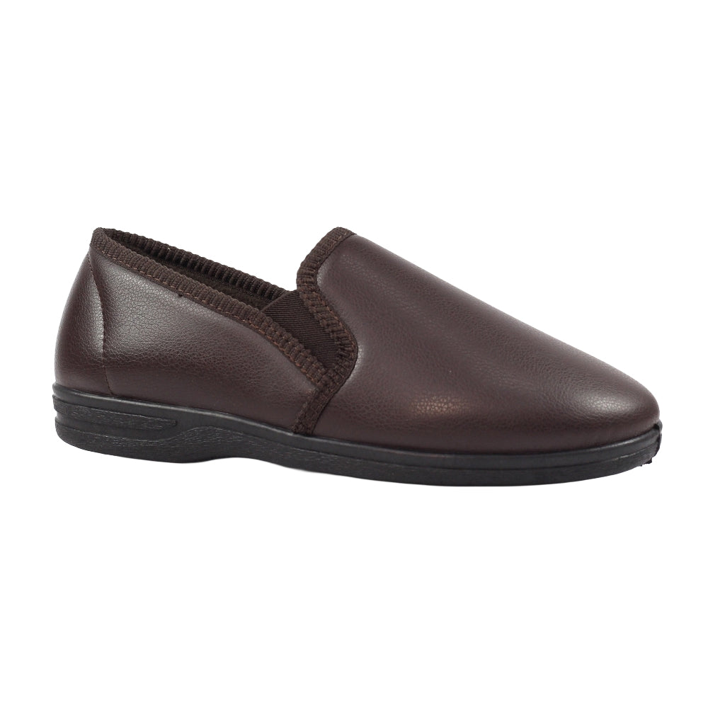Brown - Front - Lazy Dogz Mens Trent II Slippers