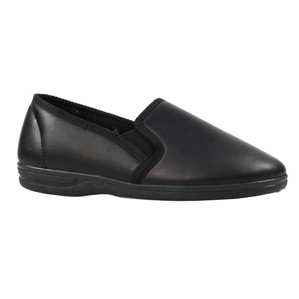 Black - Front - Lazy Dogz Mens Trent II Slippers