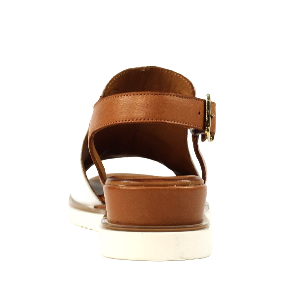 White - Back - Lunar Womens-Ladies Steffi Leather Wedge Sandals
