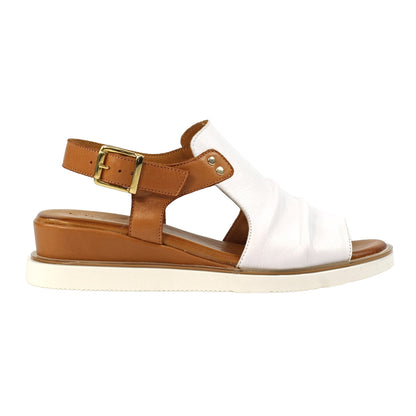 White - Lifestyle - Lunar Womens-Ladies Steffi Leather Wedge Sandals