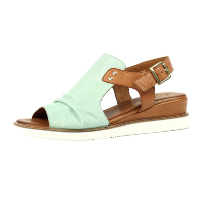 Mint - Side - Lunar Womens-Ladies Steffi Leather Wedge Sandals