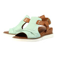 Mint - Close up - Lunar Womens-Ladies Steffi Leather Wedge Sandals