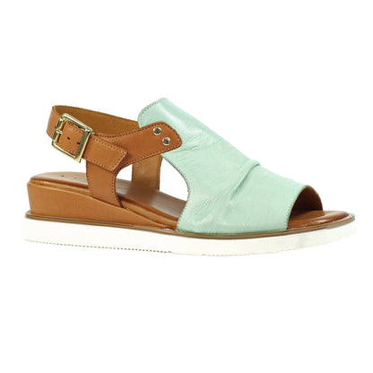 Mint - Front - Lunar Womens-Ladies Steffi Leather Wedge Sandals