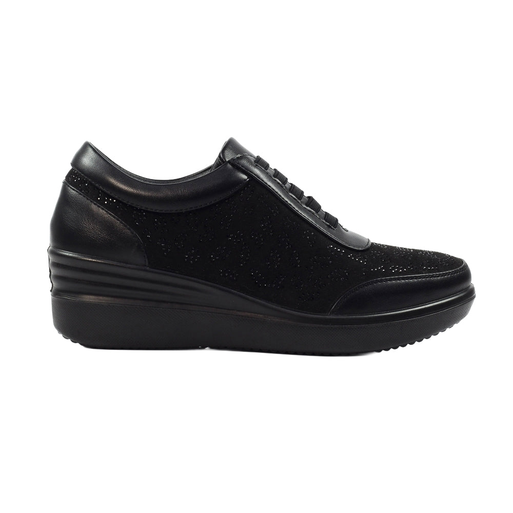 Black - Lifestyle - Lunar Womens-Ladies Muriel Wedge Trainers