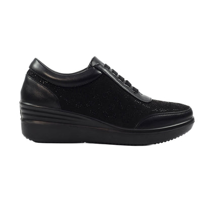 Black - Lifestyle - Lunar Womens-Ladies Muriel Wedge Trainers