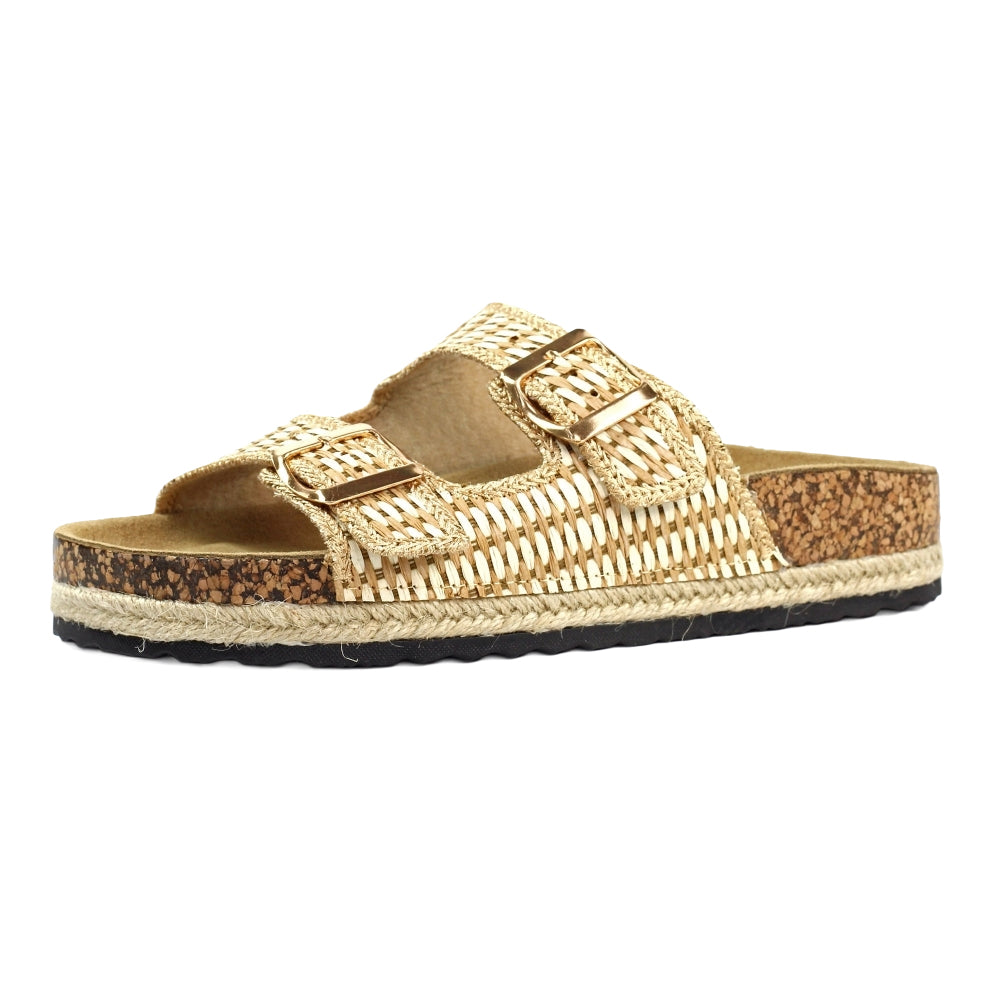 Natural - Side - Lunar Womens-Ladies Bijou Sandals