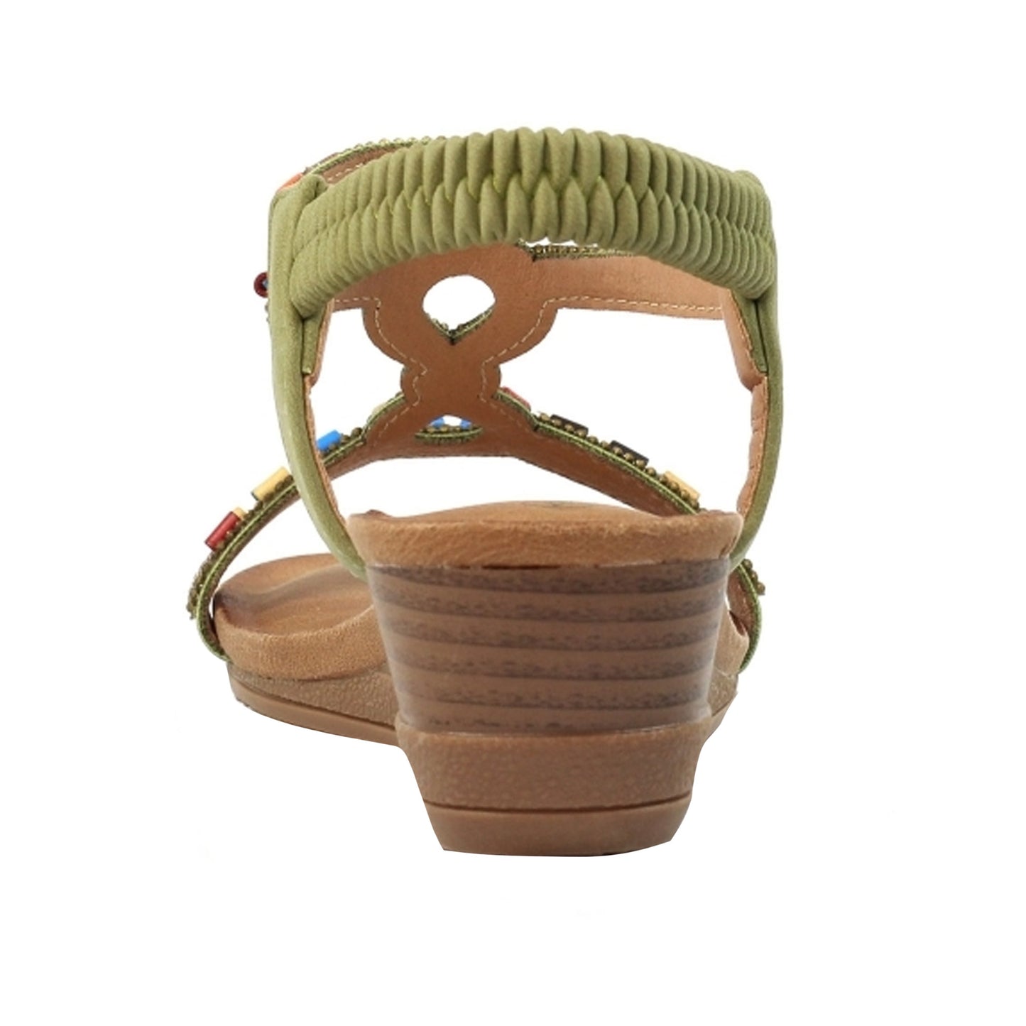 Green - Side - Lunar Womens-Ladies Epsom Sandals