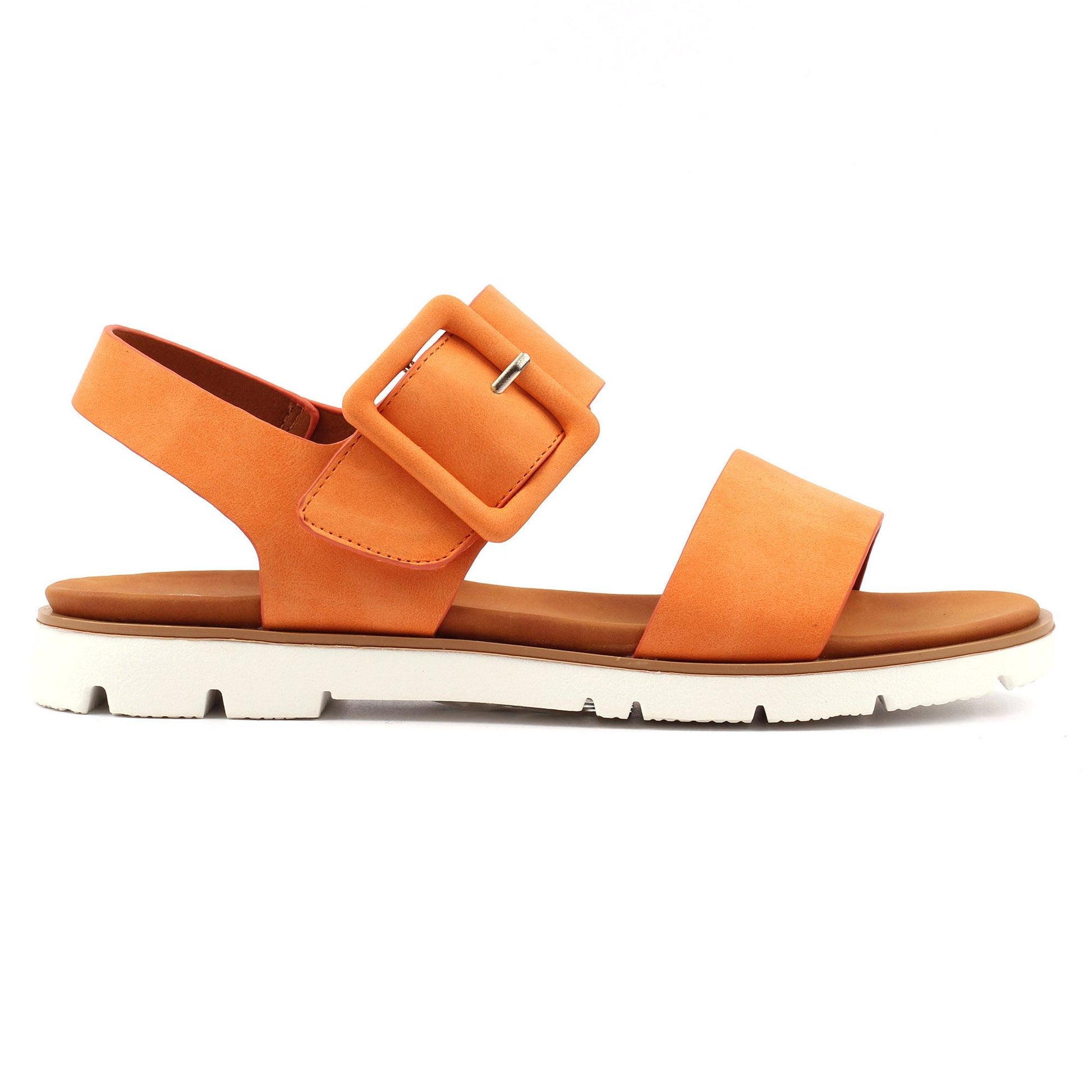 Orange - Back - Lunar Womens-Ladies Cher Sandals