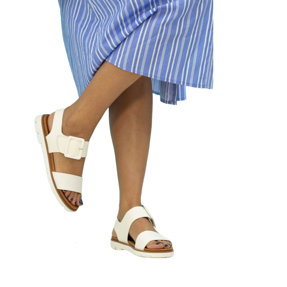 White - Front - Lunar Womens-Ladies Cher Sandals