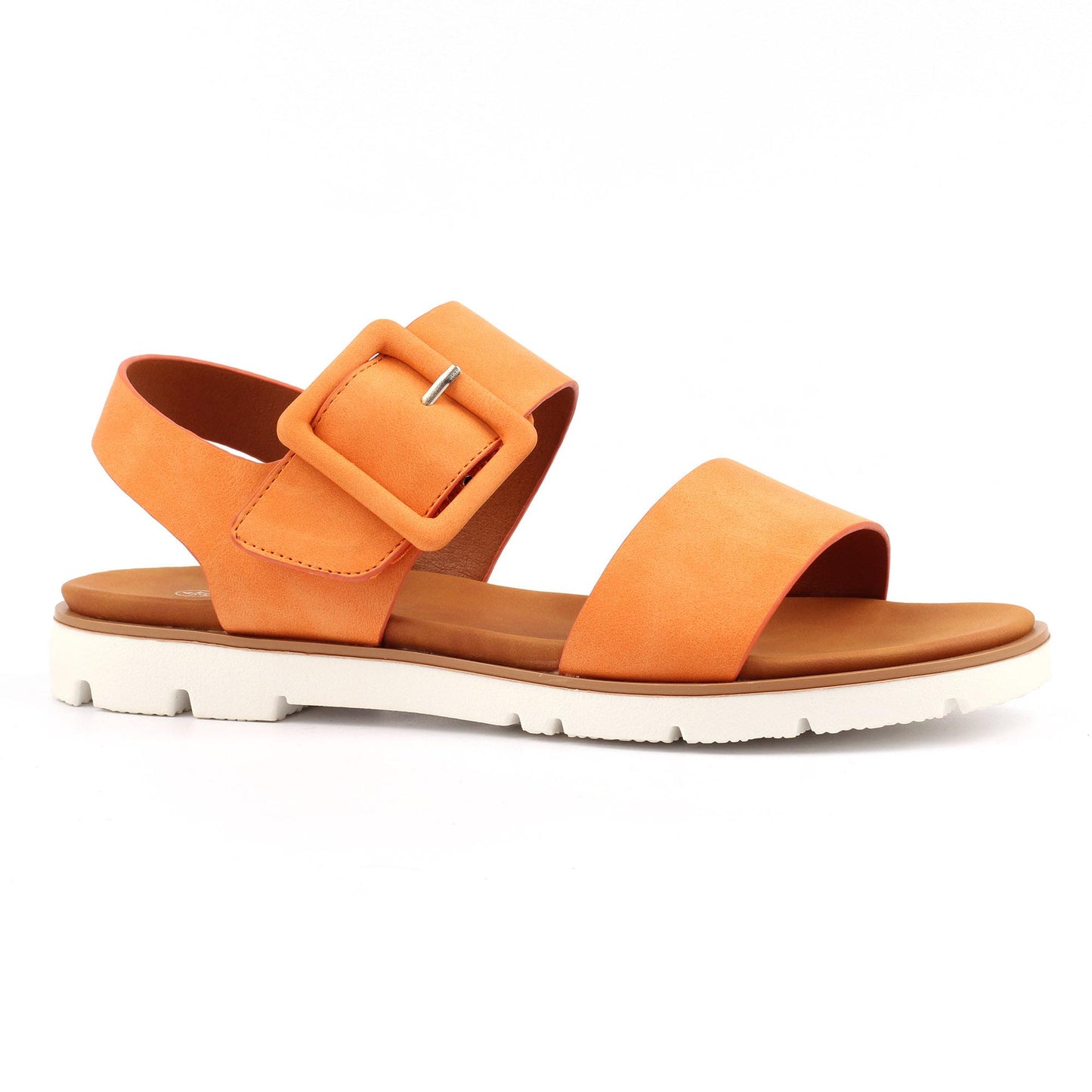Orange - Front - Lunar Womens-Ladies Cher Sandals