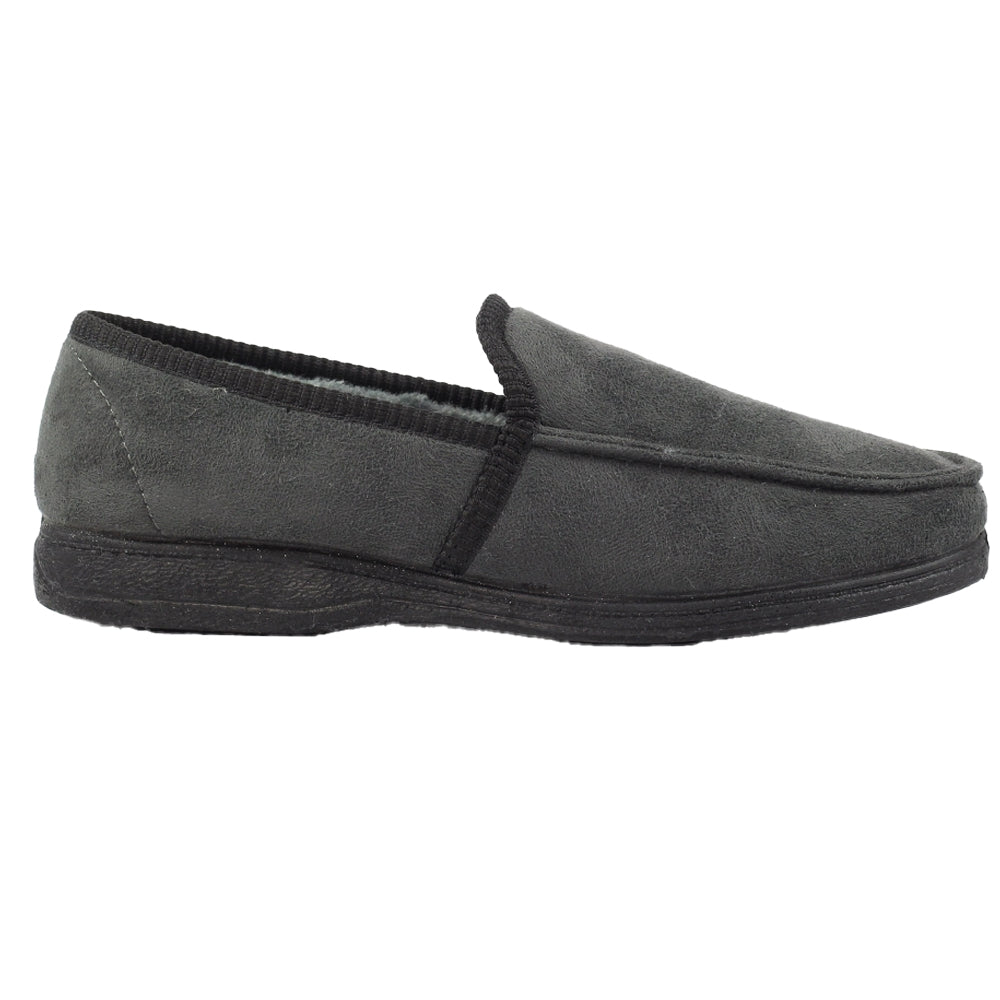 Grey - Back - Lazy Dogz Mens Eden II Slippers
