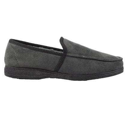 Grey - Back - Lazy Dogz Mens Eden II Slippers