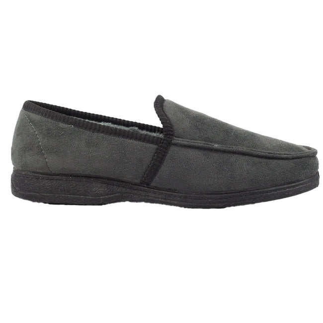 Grey - Back - Lazy Dogz Mens Eden II Slippers
