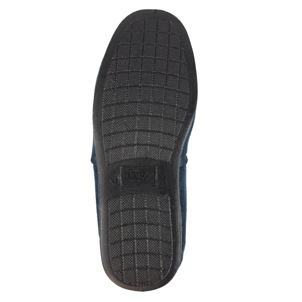 Navy - Side - Lazy Dogz Mens Eden II Slippers