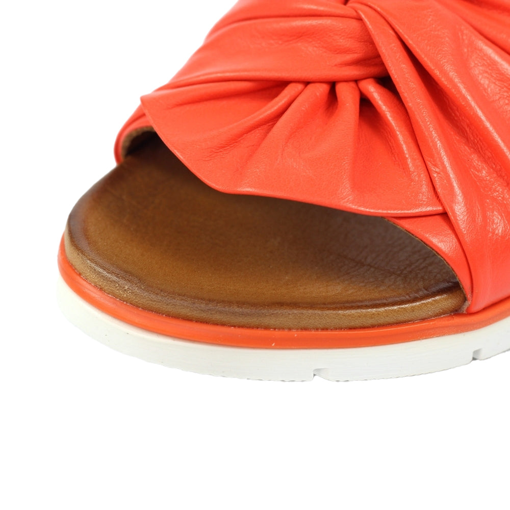 Orange - Side - Lunar Womens-Ladies Sunshine Leather Sandals