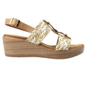 Natural - Back - Lunar Womens-Ladies Jamie Wedge Sandals