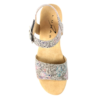 Grey - Side - Lunar Womens-Ladies Clarissa Sandals