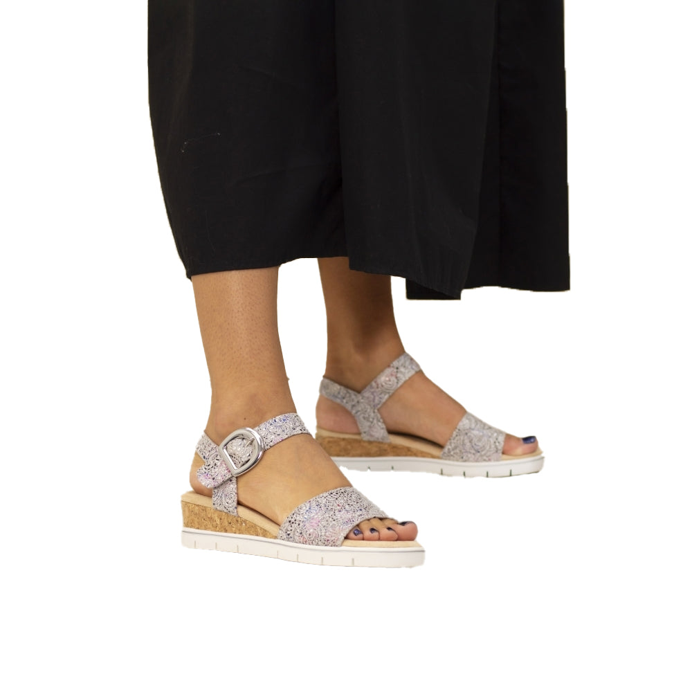 Grey - Front - Lunar Womens-Ladies Clarissa Sandals