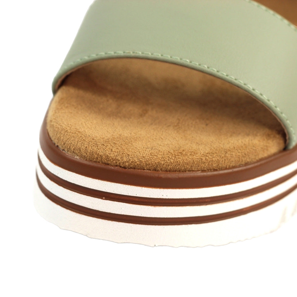 Brown - Side - Lunar Womens-Ladies Missy Tan Sandals