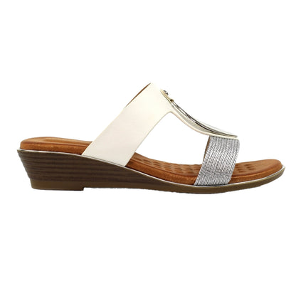 White - Back - Lunar Womens-Ladies Portland Mule Sandals