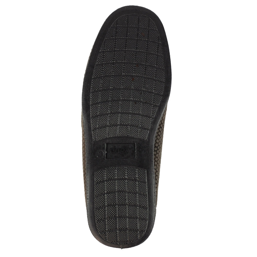 Brown - Side - Lazy Dogz Mens Columbus III Touch Fastening Slippers
