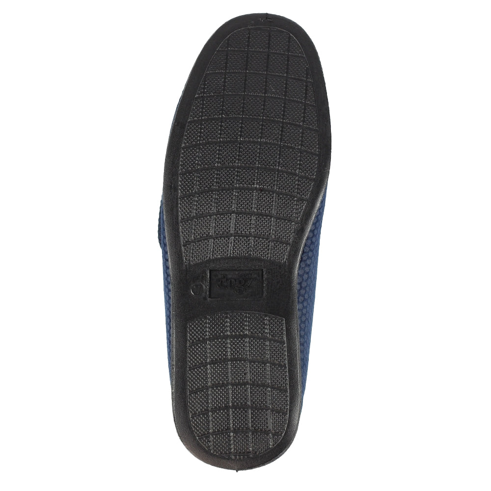 Navy Blue - Side - Lazy Dogz Mens Columbus III Touch Fastening Slippers