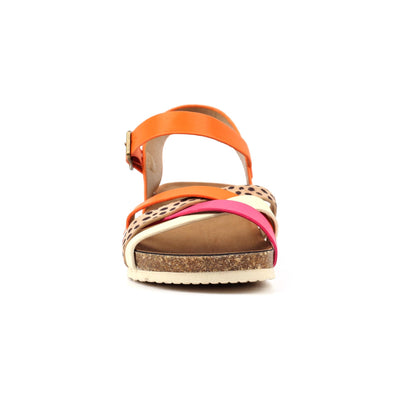 Orange - Back - Lunar Womens-Ladies Selina Sandals