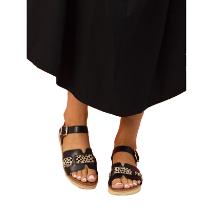 Black - Front - Lunar Womens-Ladies Carla Sandals