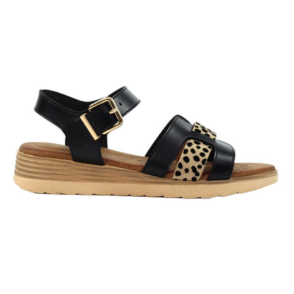 Black - Back - Lunar Womens-Ladies Carla Sandals