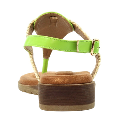 Grey - Back - Lunar Womens-Ladies Rimini Sandals