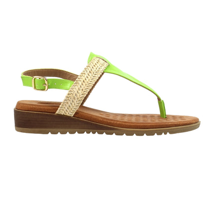 Grey - Side - Lunar Womens-Ladies Rimini Sandals