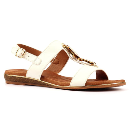 White - Front - Lunar Womens-Ladies Darcy Sandals