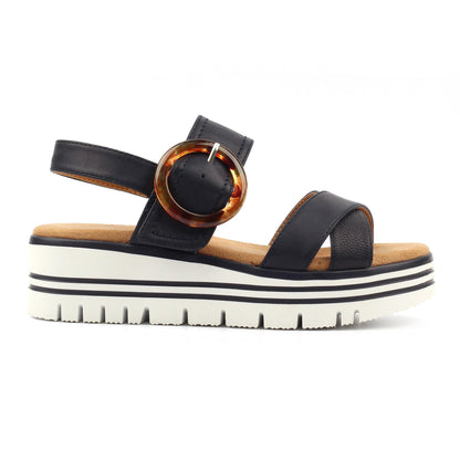 Navy - Back - Lunar Womens-Ladies Elise Sandals